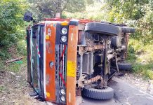 खाई में गिरी श्रद्धालुओं से भरी कैंटर, चिंतपूर्णी में शीतला माता मंदिर के पास गाड़ी को क्रॉस देते एक्सीडेंट